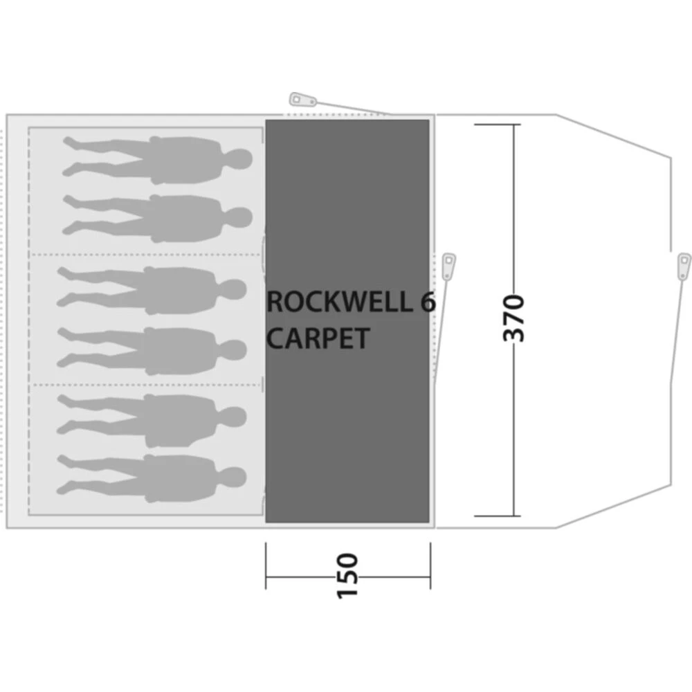 Outwell Rockwell 6 Cozy Carpet (150 X 360cm) - Image 2