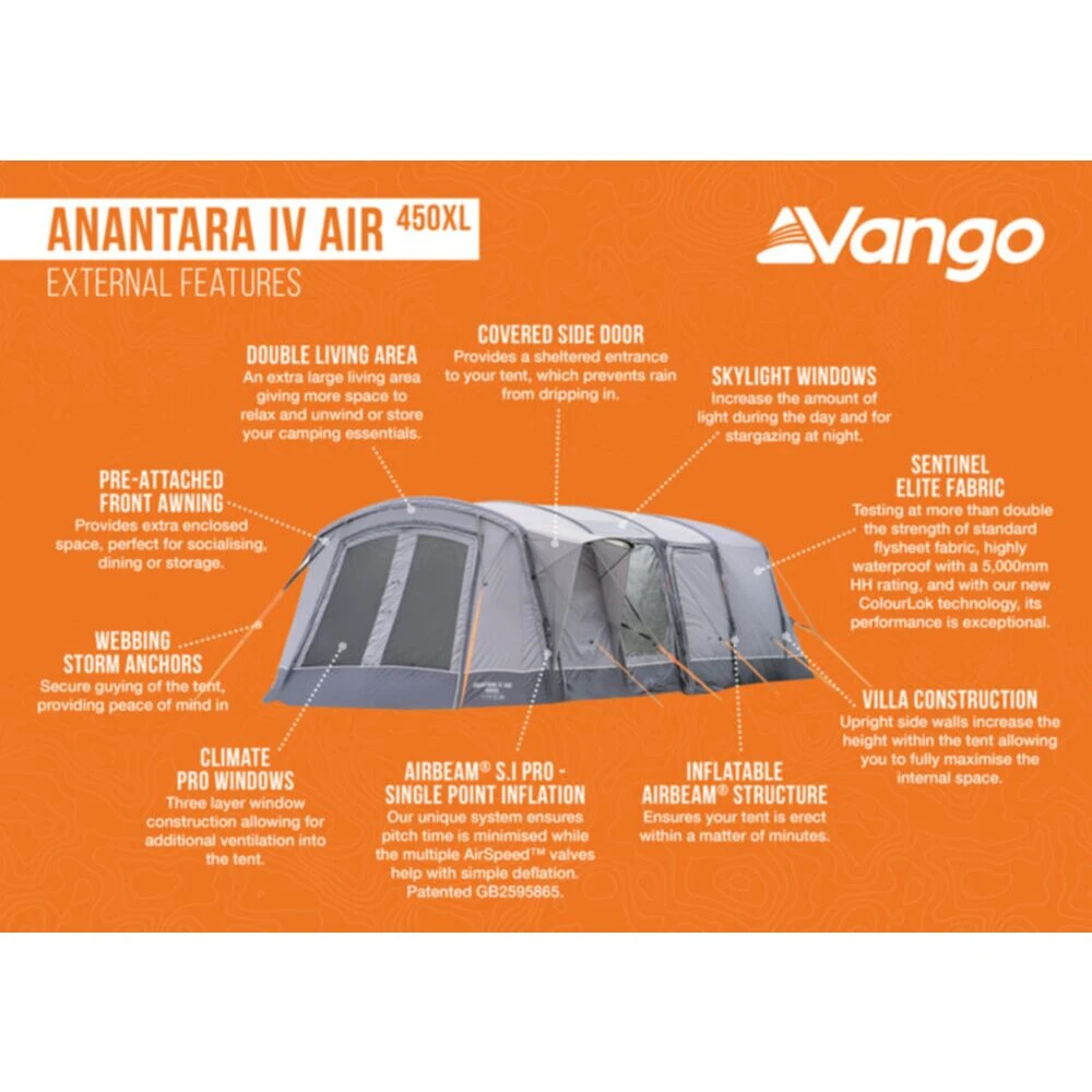 Vango Airbeam Vango Anantara IV 450xl Air Tent - Image 12