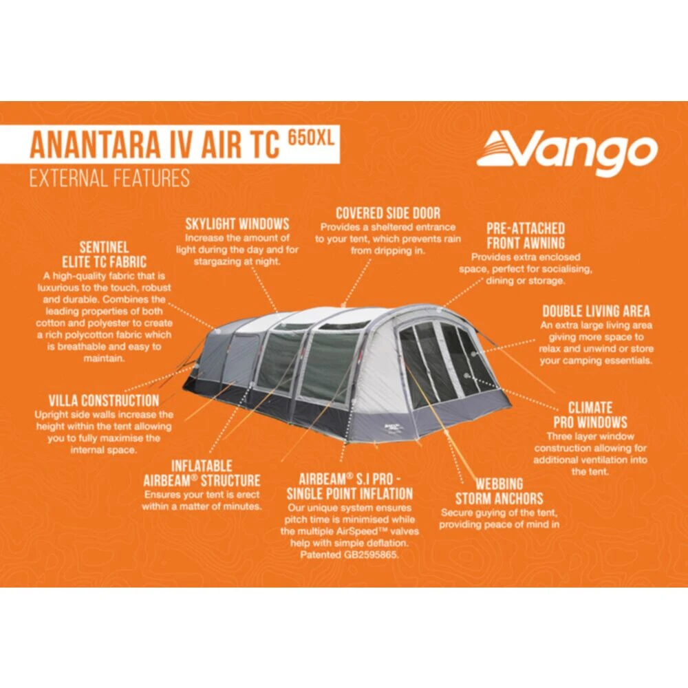 Vango Airbeam Vango Anantara IV TC 650xl Air Tent - Image 14