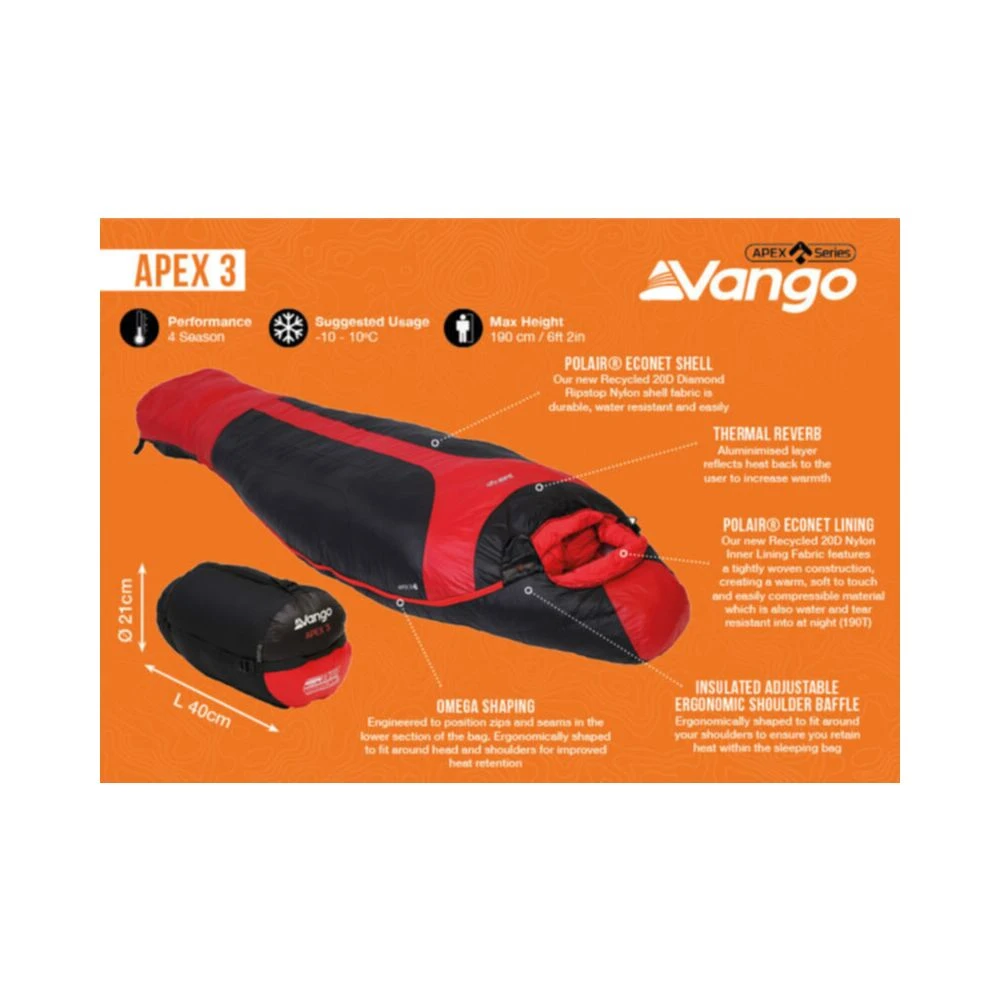 Vango Apex 3 Sleeping Bag - Image 3