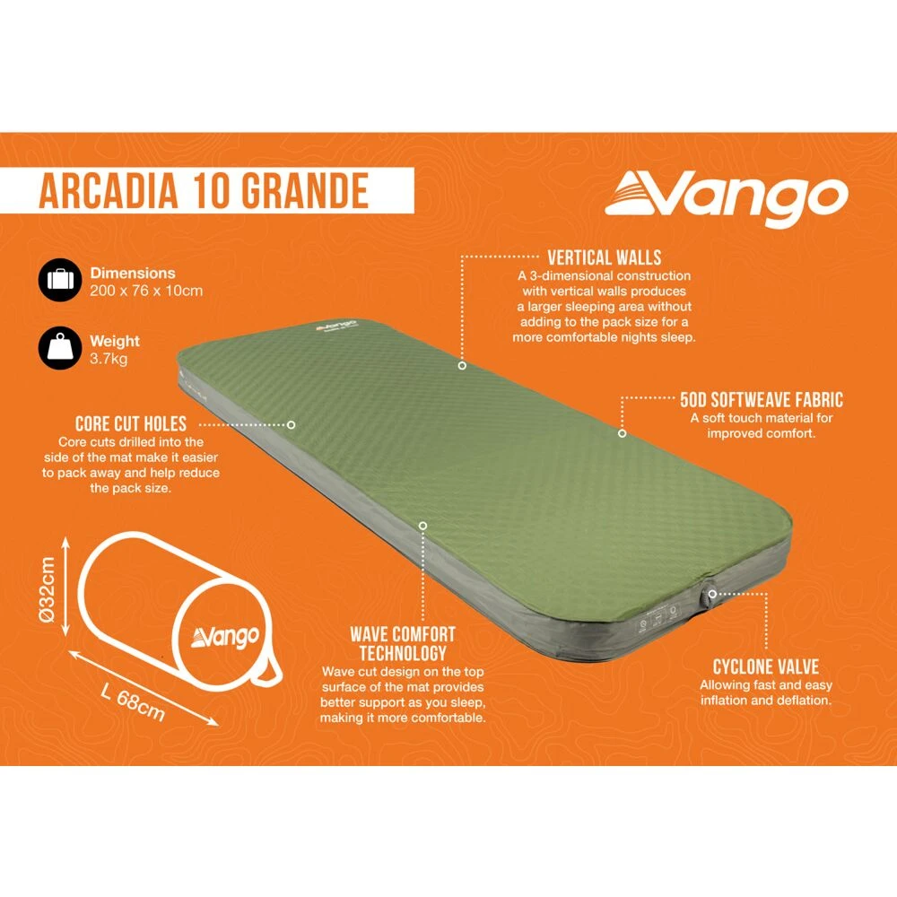 Vango Arcadia 10 Grande Self Inflating Mat - Image 5