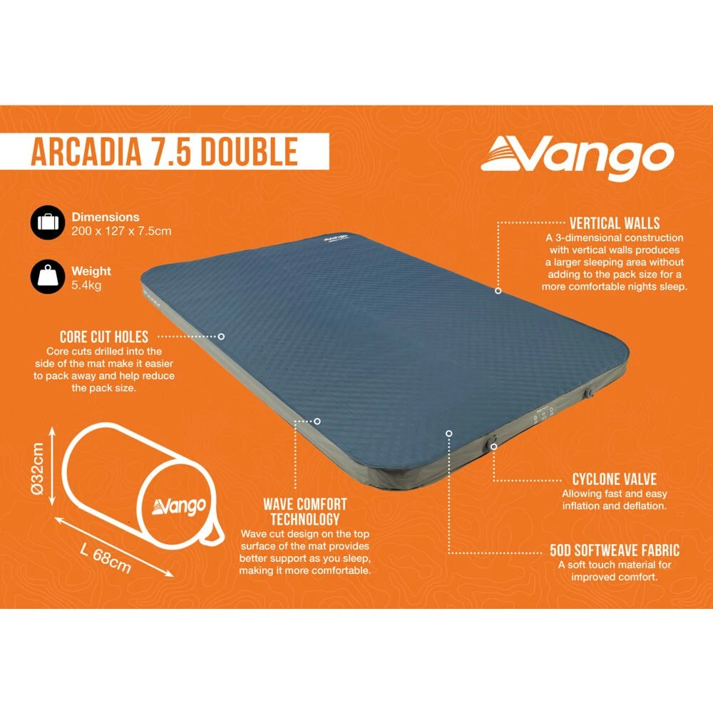 Vango Arcadia 7.5 Double Self Inflating Mat - Image 5