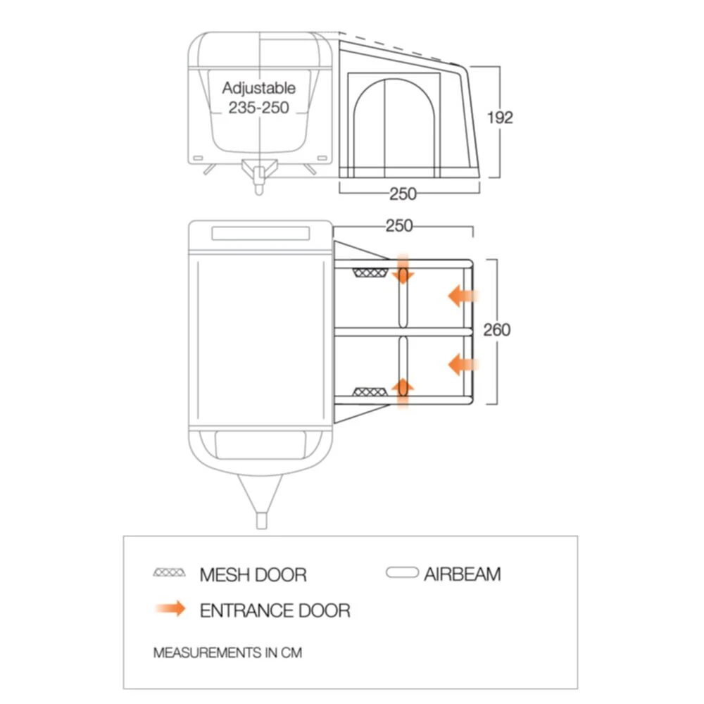 Vango Balletto Air 260 Elements Proshield Caravan Awning (2024) - Image 5