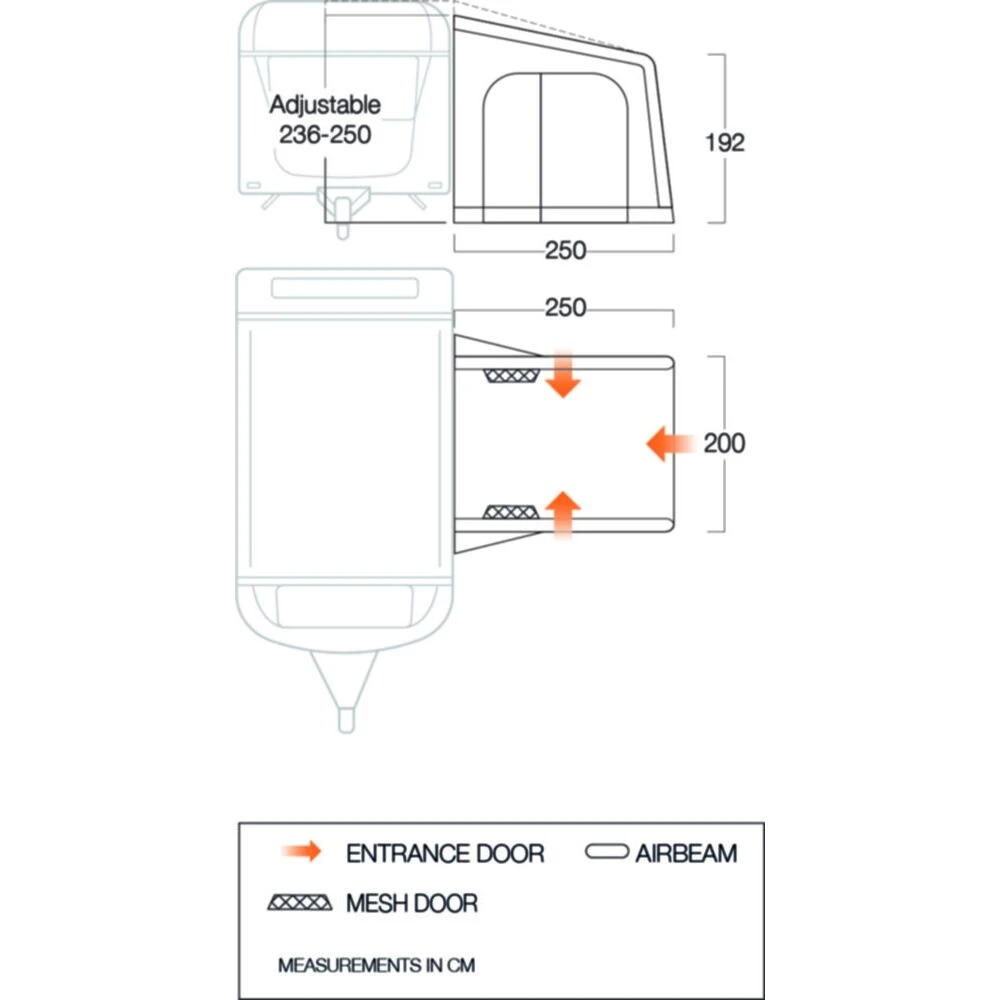 Vango Airbeam Vango Balletto Air 200 Elements Shield Caravan Awning (2024) - Image 2