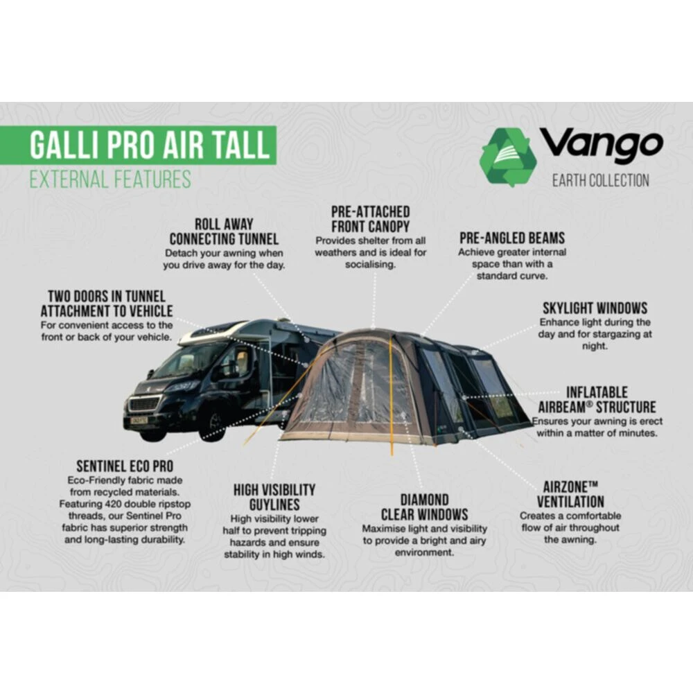 Vango Airbeam Vango Galli Pro Air Tall Awning - Image 18