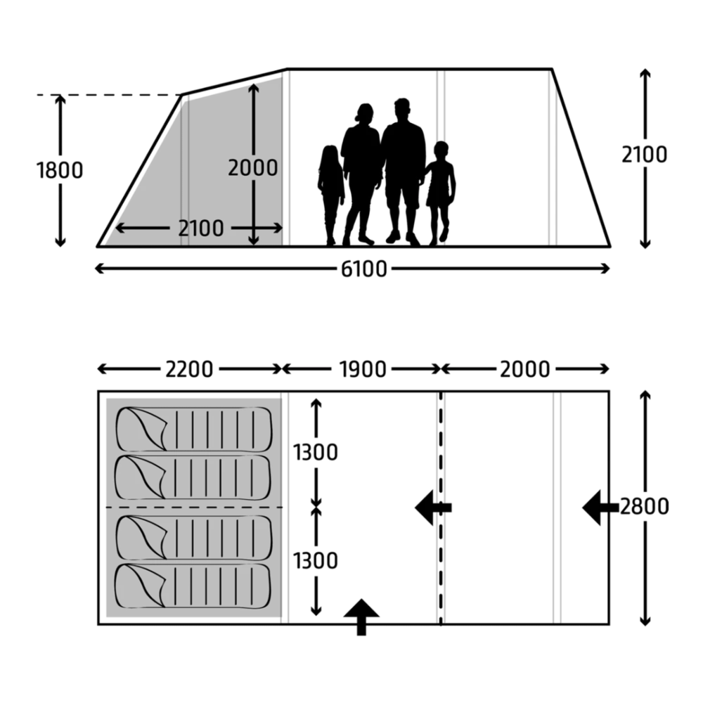 Kampa Hayling 4 TC Tent - Image 2