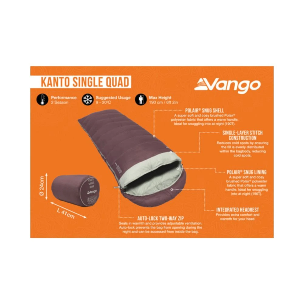 Vango Kanto Single Quad Sleeping Bag - Image 2