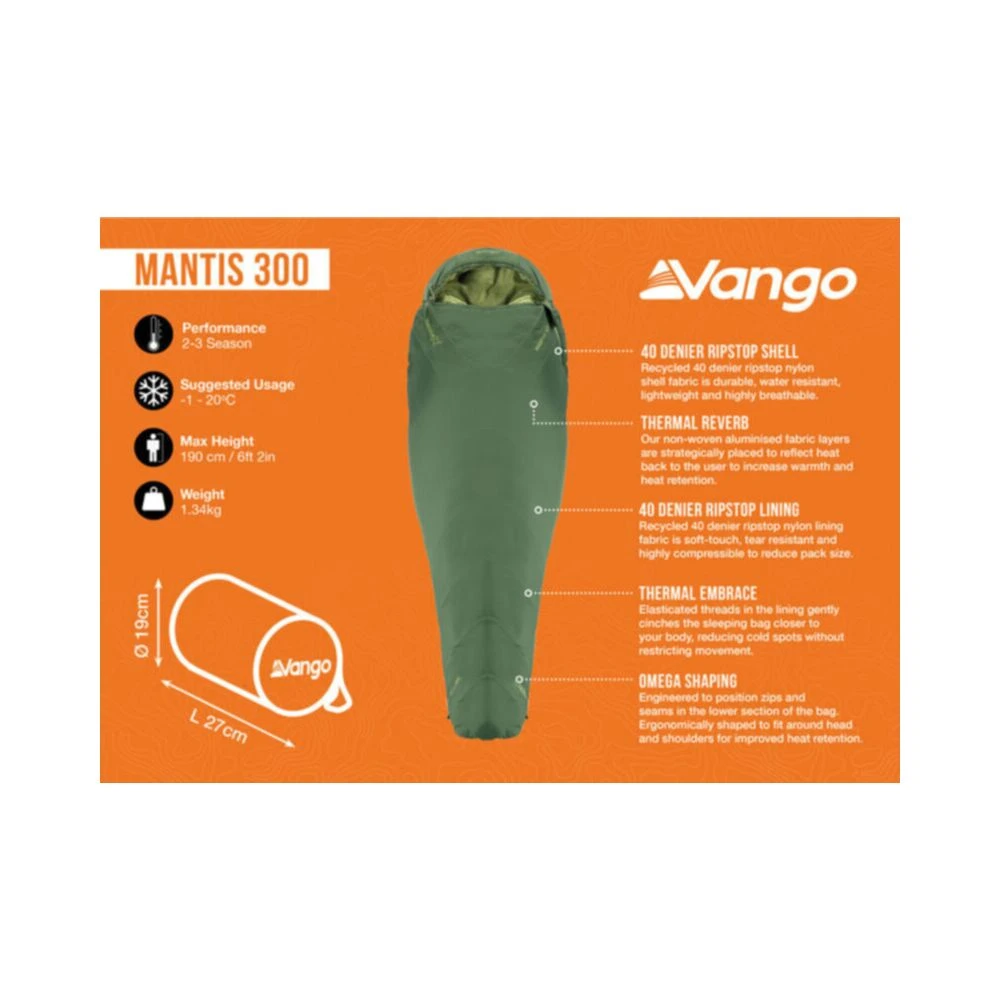 Vango Mantis 300 Sleeping Bag - Image 2