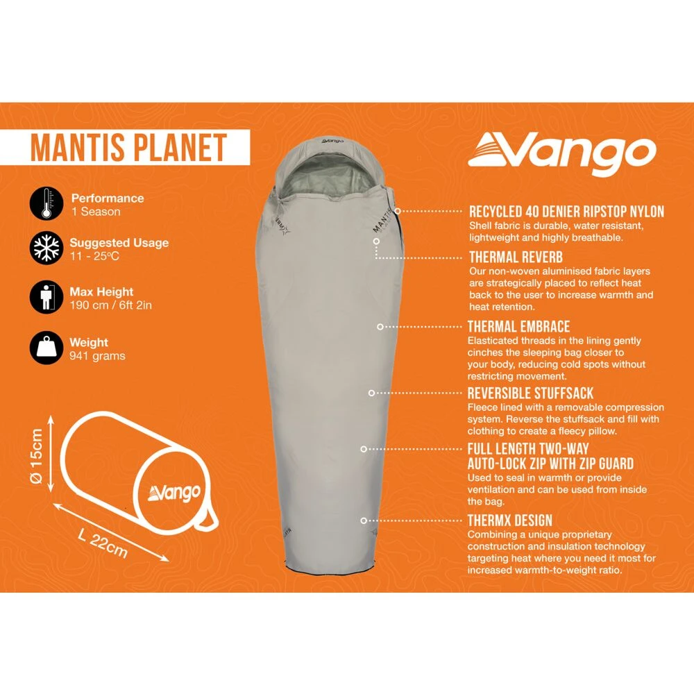 Vango Mantis Planet Sleeping Bag - Image 5