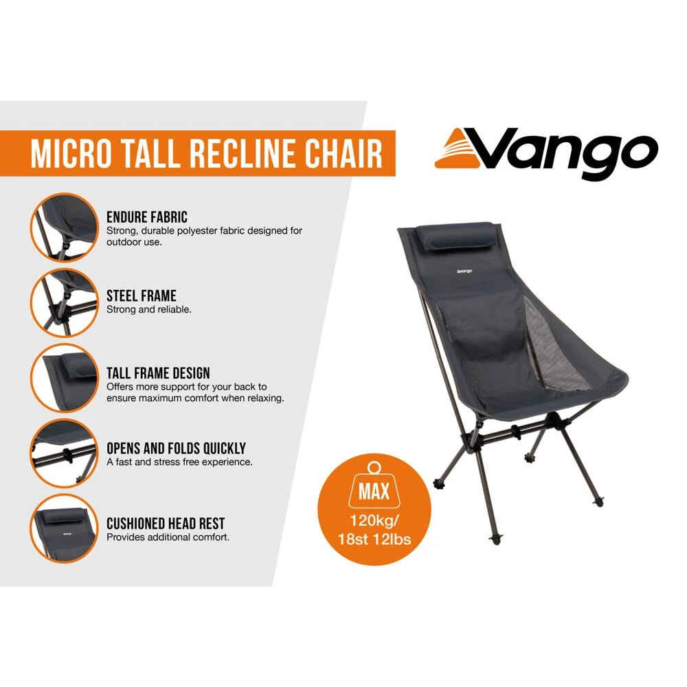 Vango Micro Tall Recline Chair (India Ink) - Image 5