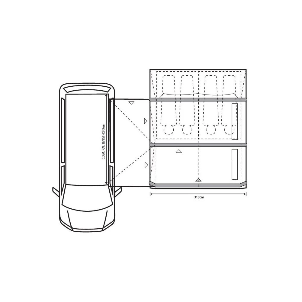 Outdoor Revolution Movelite T3E High Awning (255-305cm) - Image 10