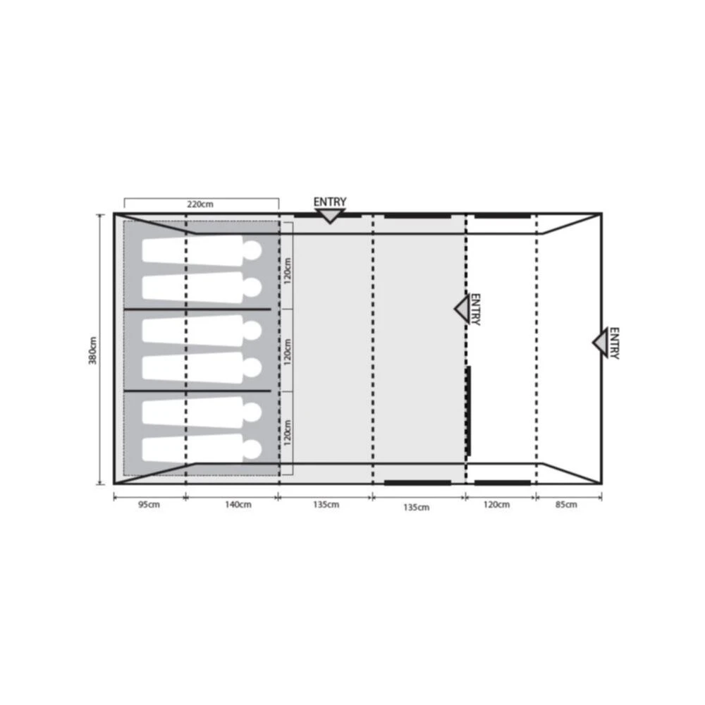 Outdoor Revolution Camp Star 600 DT Tent Poled Bundle (incl Footprint) - Image 3
