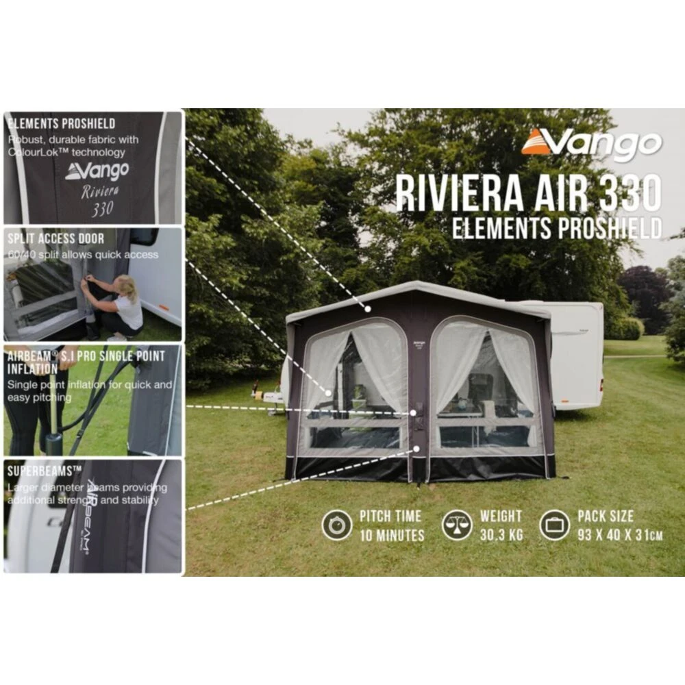 Vango Airbeam Vango Riviera Air 330 Elements ProShield Caravan Awning (2024) - Image 5