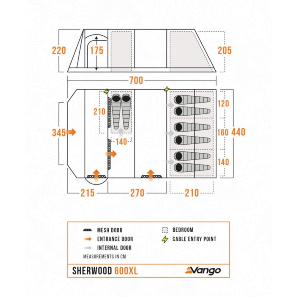 Vango Sherwood 600XL Poled Tent Package (incl Footprint) - Image 4