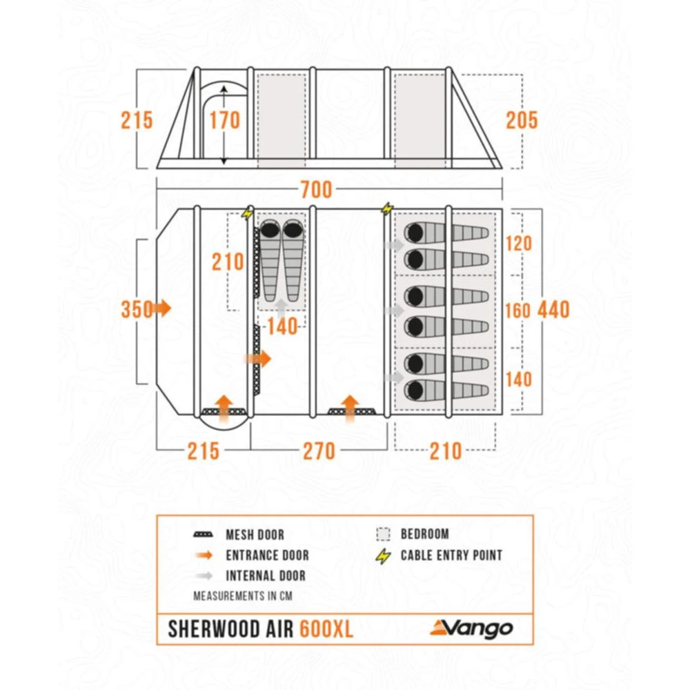 Vango Airbeam Vango Sherwood Air 600XL Tent Package (incl Footprint) - Image 4