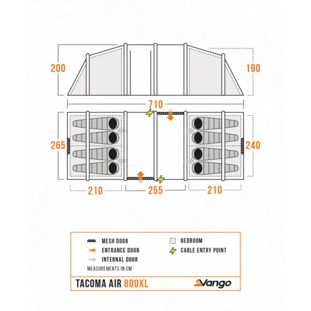 Vango Airbeam Vango Tacoma Air 800xl Tent Package (incl Footprint) - Image 4