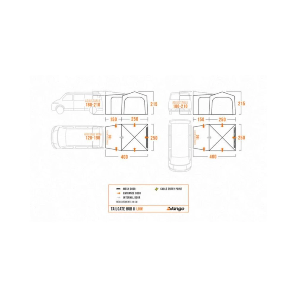Vango Tailgate Hub II Low Poled Awning (2025) - Image 4
