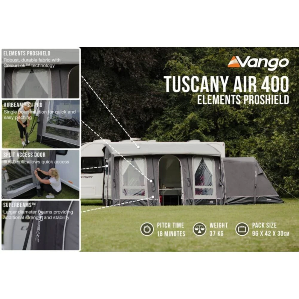 Vango Airbeam Vango Tuscany Air 400 Elements Proshield Caravan Awning - Image 6
