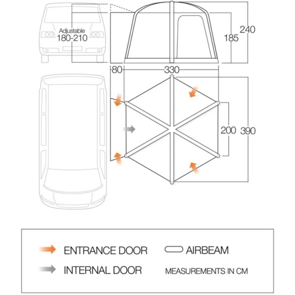 Vango Airbeam Vango Airhub Hexaway II Low Awning - Image 2