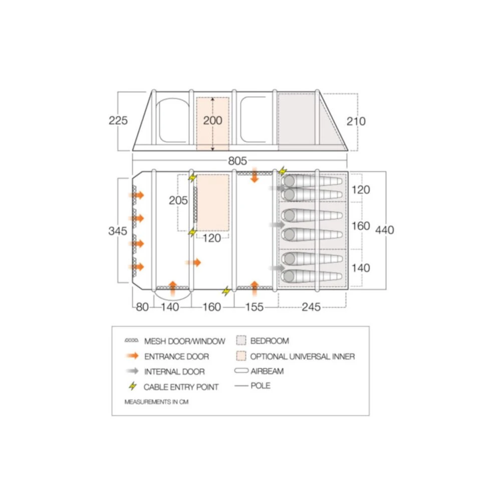 Vango Airbeam Vango Anantara IV TC 650xl Air Tent - Image 4